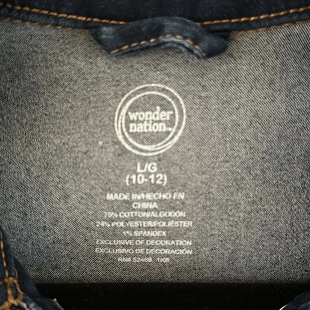 Wonder Nation, Fashion Stretch Denim Jacket with Patchwork Size L/G (10-12)